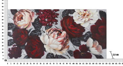 Pintura Sobre Tela Branco Vermelho Flor Lightback 150x3,8x76