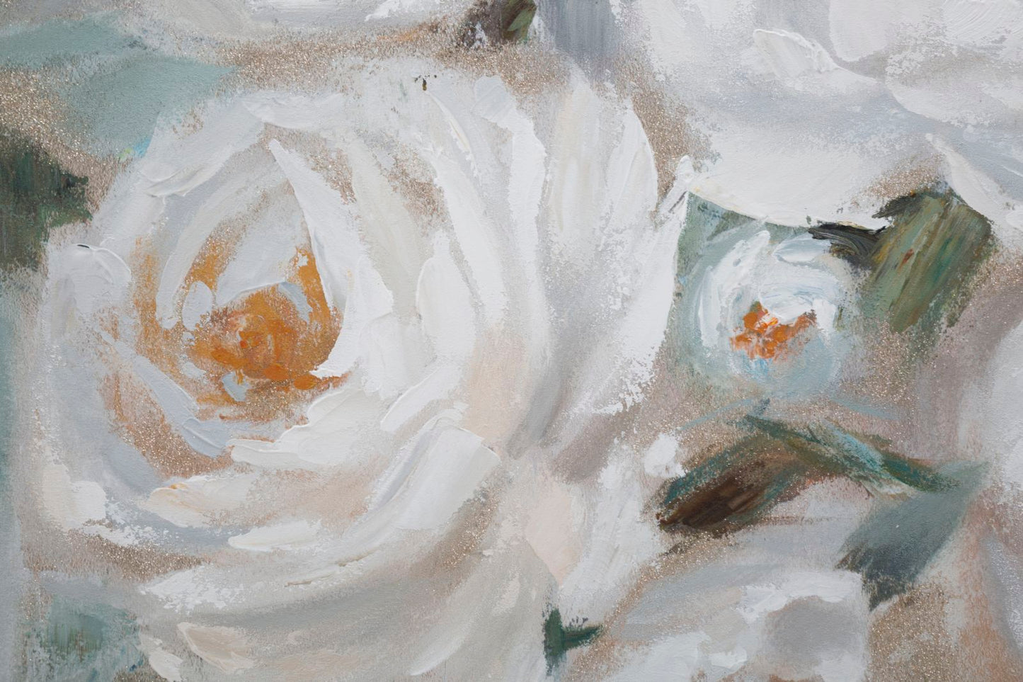 Pintura Sobre Tela Crem Flor Cm 80x3,7x100
