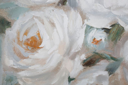 Pintura Sobre Tela Crem Flor Cm 80x3,7x100