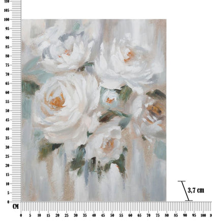Pintura Sobre Tela Crem Flor Cm 80x3,7x100