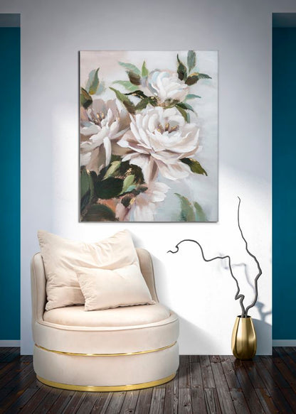 Pintura Sobre Tela Flor&folha Cm 100x3,7x80