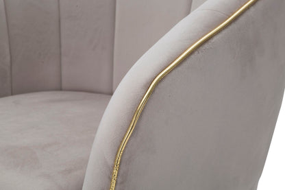 Poltrona Paris Grigia Dourado Cm 62x58x78