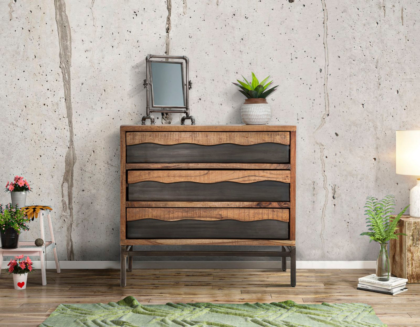 Cómoda Yellowstone Cm 88x45x80 (madeira de Acacia Nilotica)