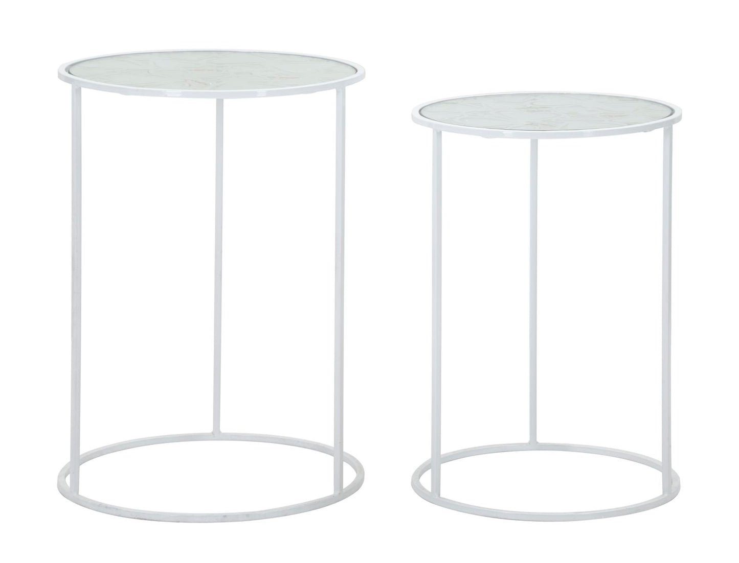 Mesas Auxiliares Branco Harts Par Cm ø 43x60-38x55