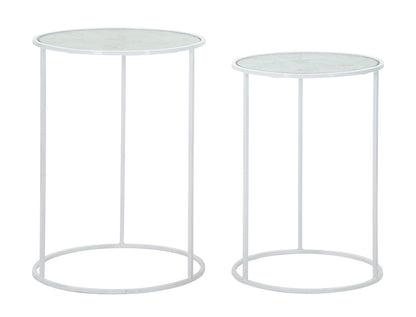 Mesas Auxiliares Branco Harts Par Cm ø 43x60-38x55
