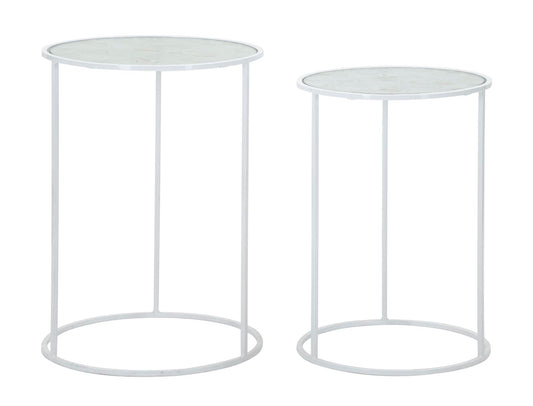 Mesas Auxiliares Branco Harts Par Cm ø 43x60-38x55