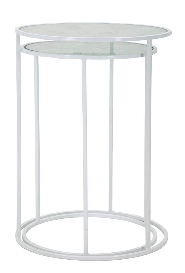 Mesas Auxiliares Branco Harts Par Cm ø 43x60-38x55