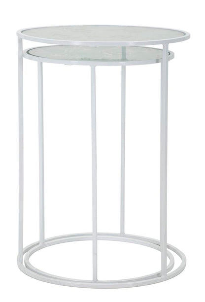 Mesas Auxiliares Branco Harts Par Cm ø 43x60-38x55