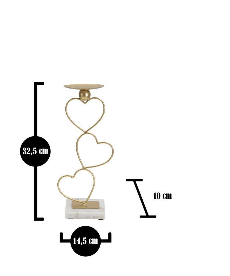Porta velas Hearts Cm 14,5x10x32,5