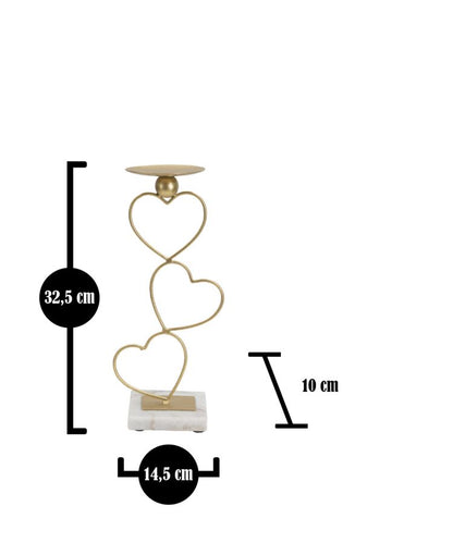 Porta velas Hearts Cm 14,5x10x32,5