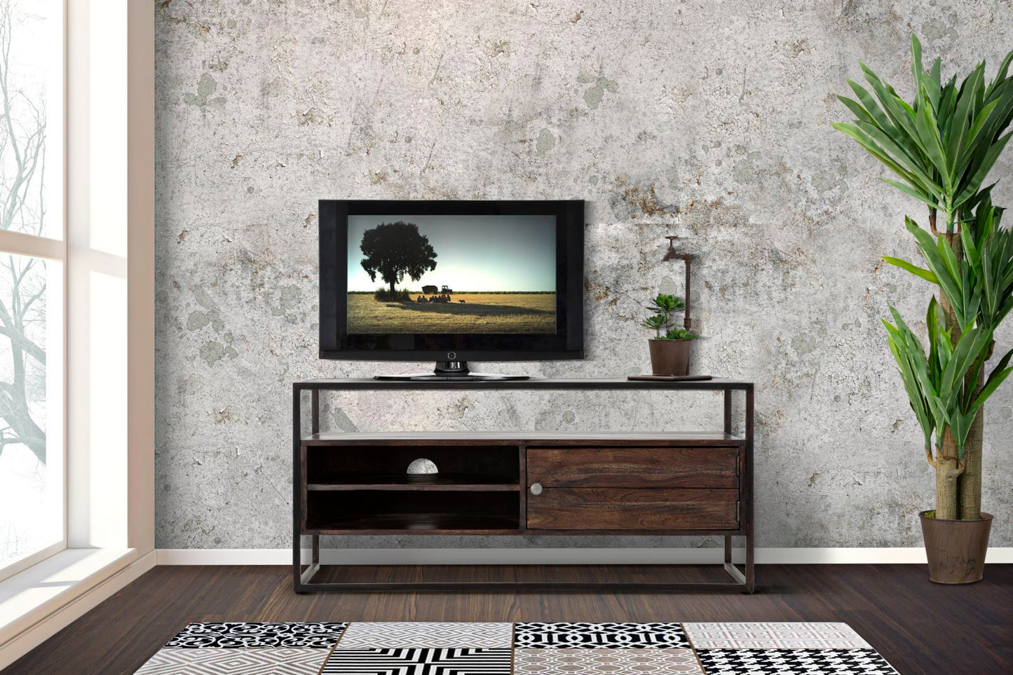 Móvel Tv Burn Cm 120x40x55 (madeira de Acacia Nilotica)