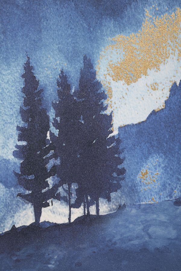 Estampa pintada Mountain Tree Cm 80x3x120