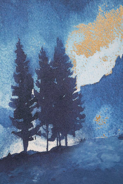 Estampa pintada Mountain Tree Cm 80x3x120