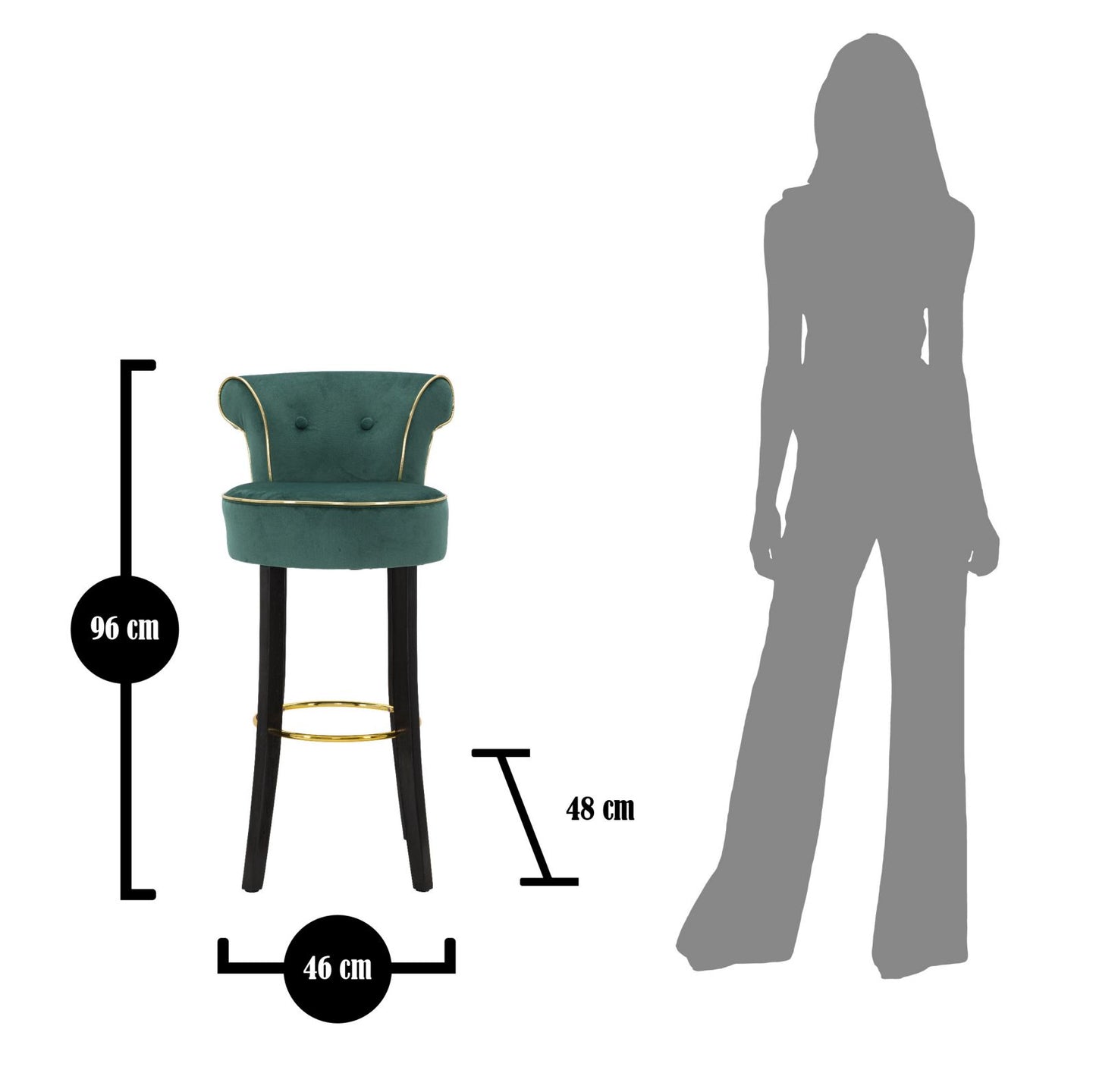 Banco Bar Luxy Creme Cm V-46x48x96