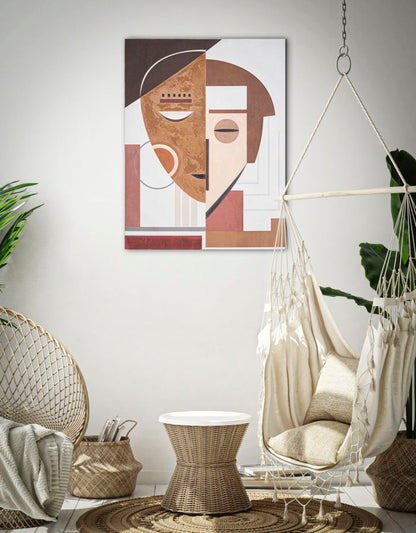 Pintura Sobre Tela Ethnic Rosto Cm 60x2,7x80