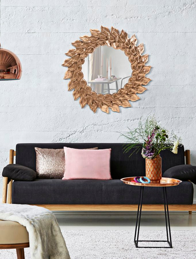 Espelho de Parede Glam Petal Rame Cm ø 73x5