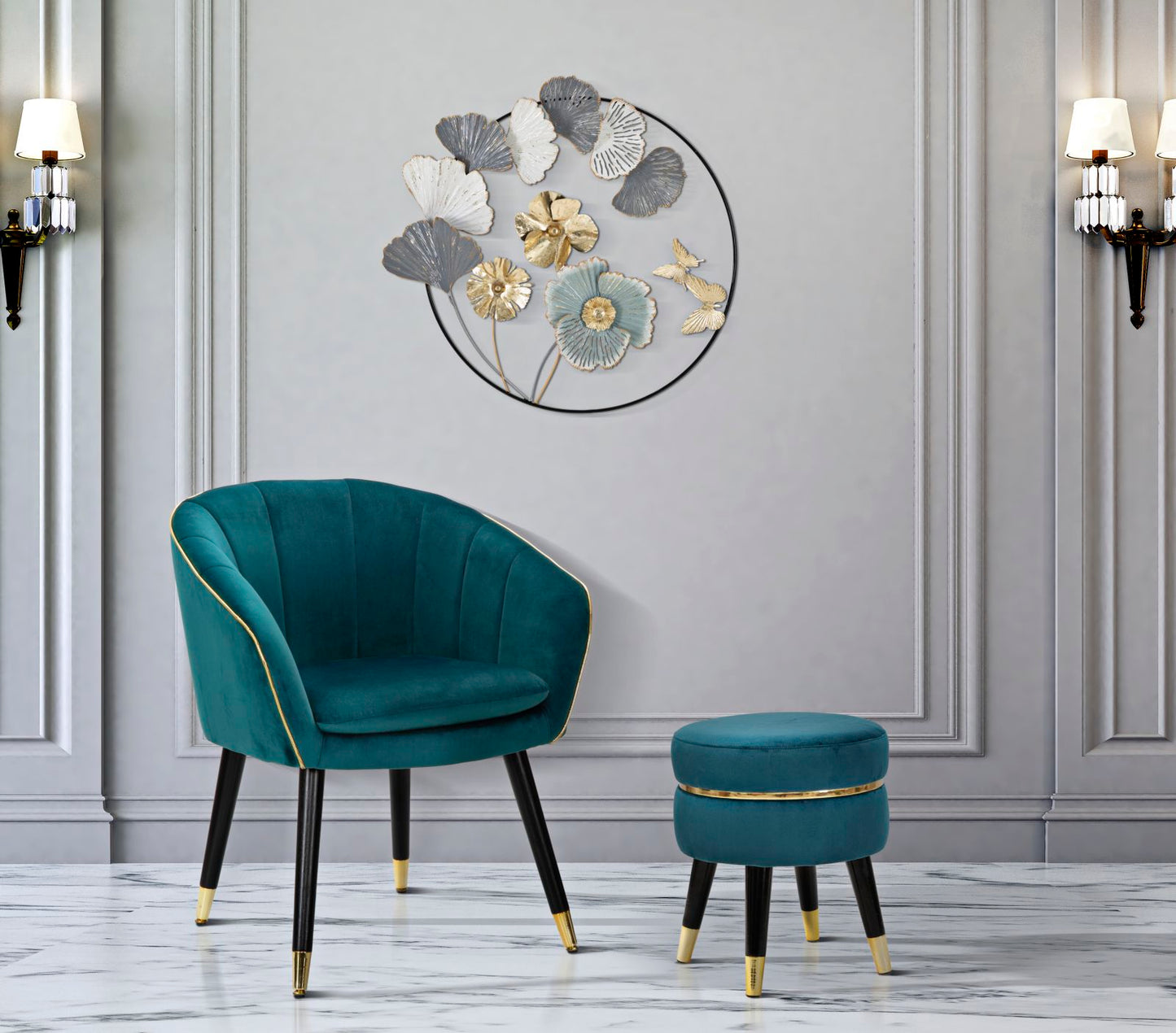 Banco Paris Ottanio Dourado Cm ø 35x40,5