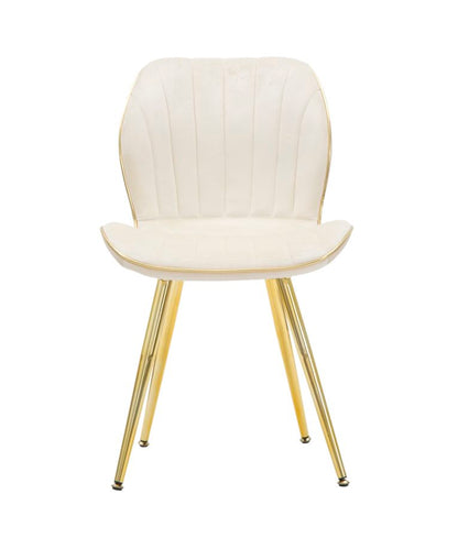 Cadeira Paris Space Creme  Dourado Conjunto 2 Un. Cm 46x58x77