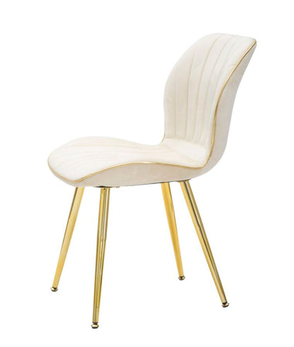Cadeira Paris Space Creme  Dourado Conjunto 2 Un. Cm 46x58x77