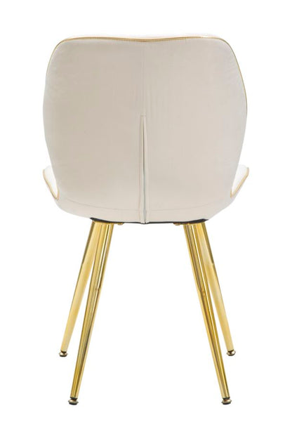 Cadeira Paris Space Creme  Dourado Conjunto 2 Un. Cm 46x58x77