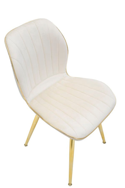 Cadeira Paris Space Creme  Dourado Conjunto 2 Un. Cm 46x58x77