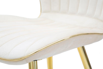 Cadeira Paris Space Creme  Dourado Conjunto 2 Un. Cm 46x58x77