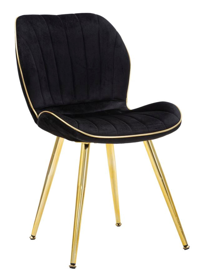 Cadeira Paris Space Preta  Dourado Conjunto 2 Un. Cm 46x58x77