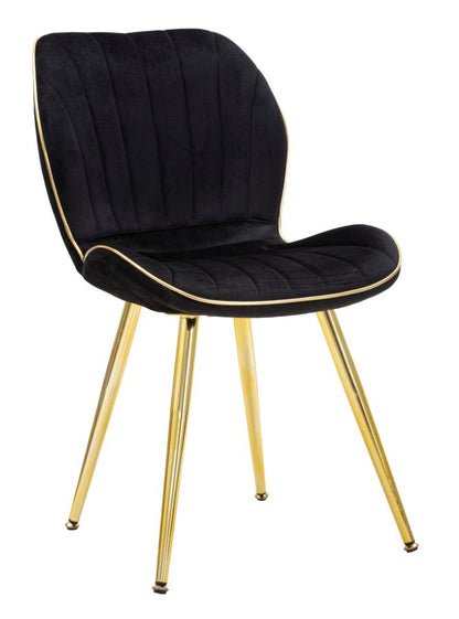 Cadeira Paris Space Preta  Dourado Conjunto 2 Un. Cm 46x58x77