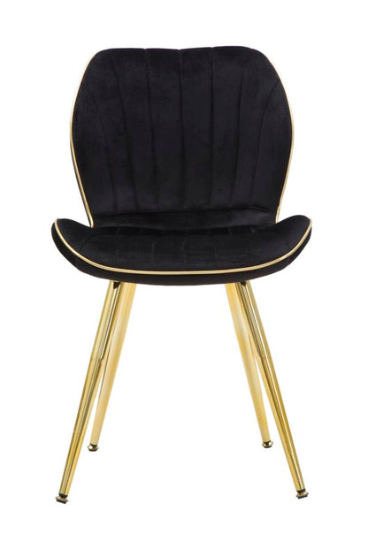 Cadeira Paris Space Preta  Dourado Conjunto 2 Un. Cm 46x58x77