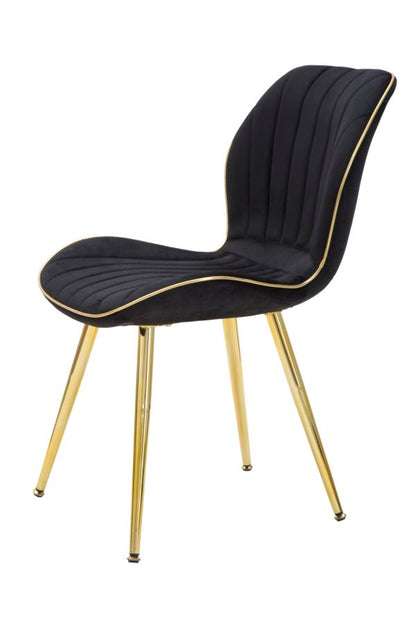 Cadeira Paris Space Preta  Dourado Conjunto 2 Un. Cm 46x58x77