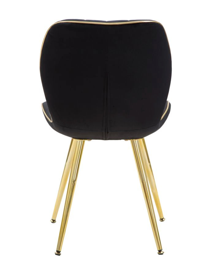 Cadeira Paris Space Preta  Dourado Conjunto 2 Un. Cm 46x58x77