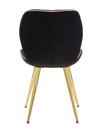 Cadeira Paris Space Preta  Dourado Conjunto 2 Un. Cm 46x58x77