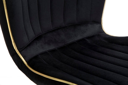 Cadeira Paris Space Preta  Dourado Conjunto 2 Un. Cm 46x58x77