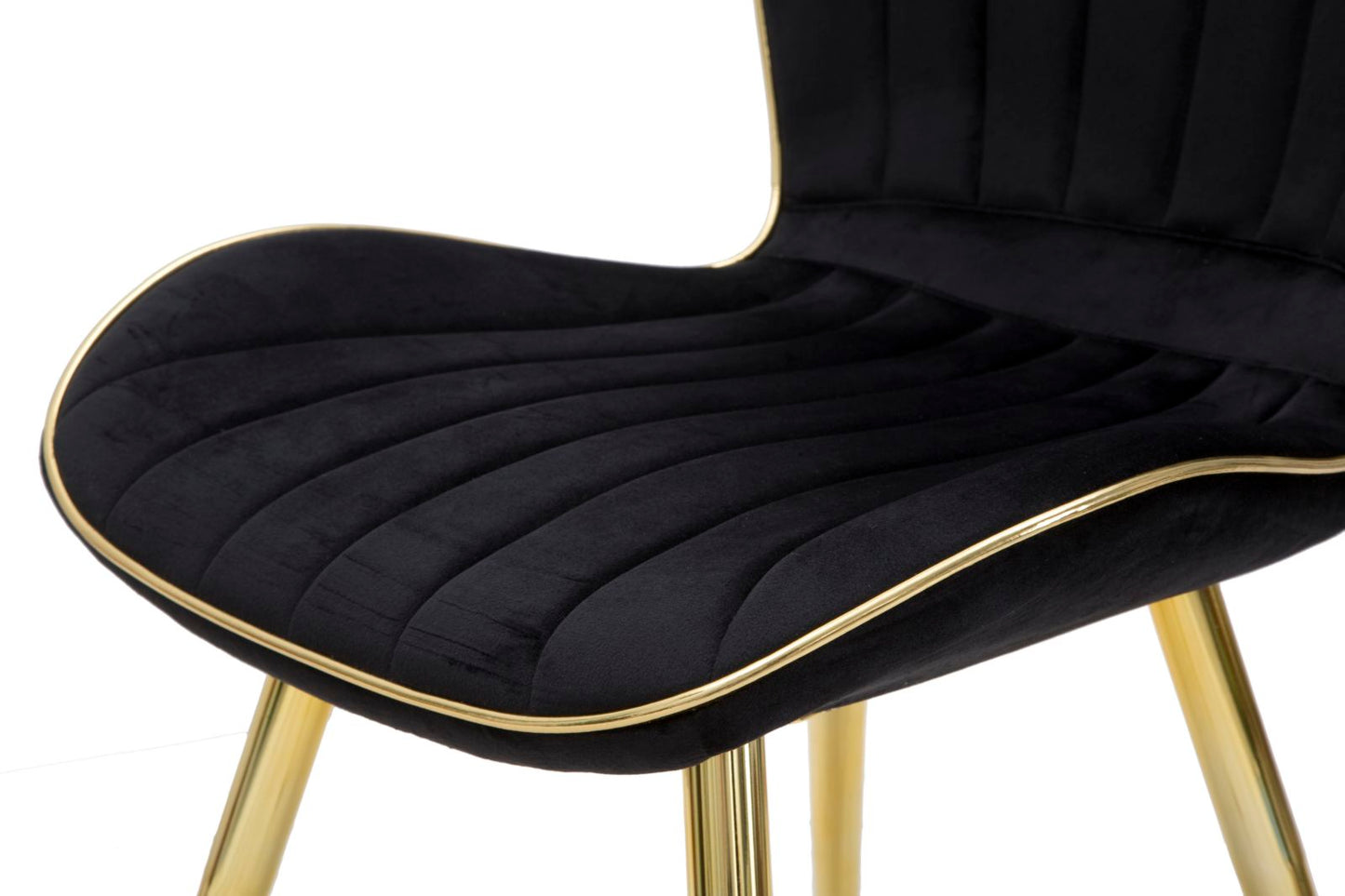 Cadeira Paris Space Preta  Dourado Conjunto 2 Un. Cm 46x58x77