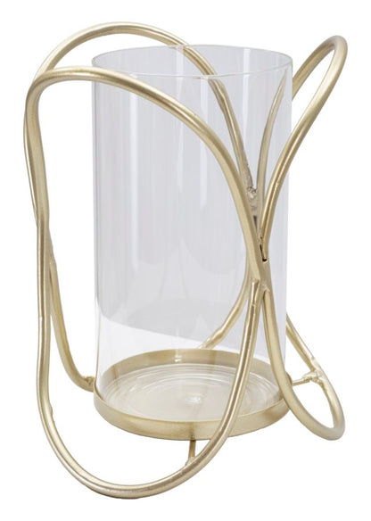 Porta velas Glox Dourado Cm ø 16x21,5