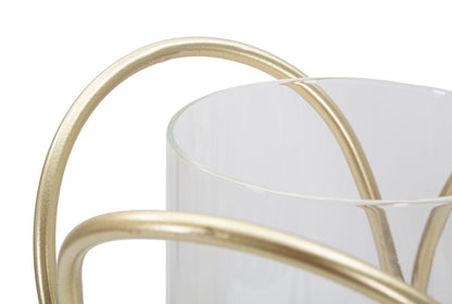 Porta velas Glox Dourado Cm ø 16x21,5