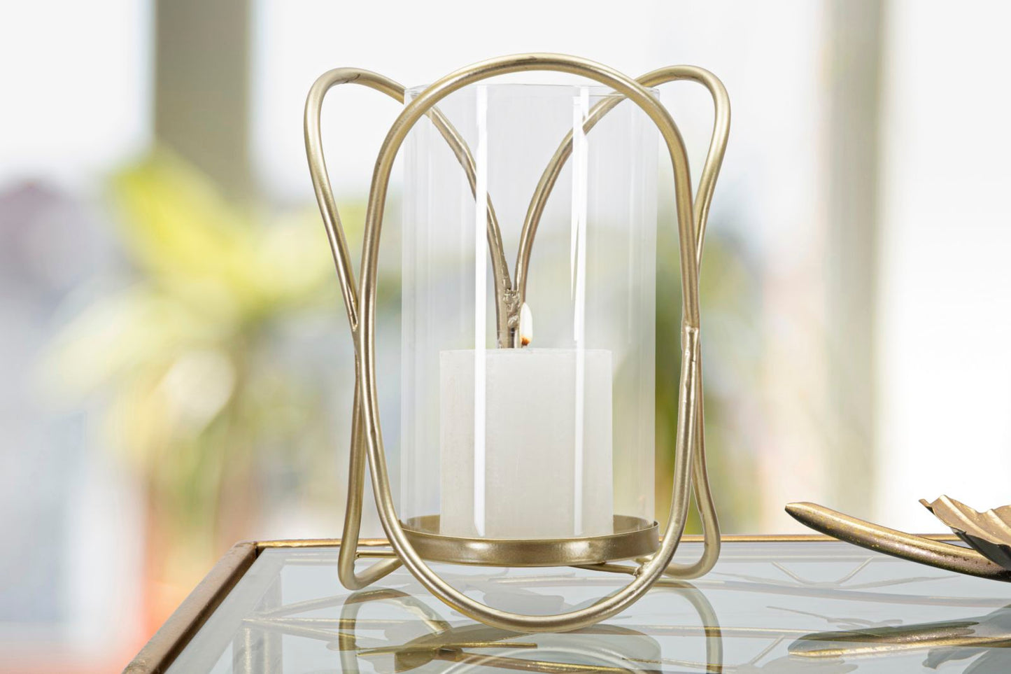 Porta velas Glox Dourado Cm ø 16x21,5