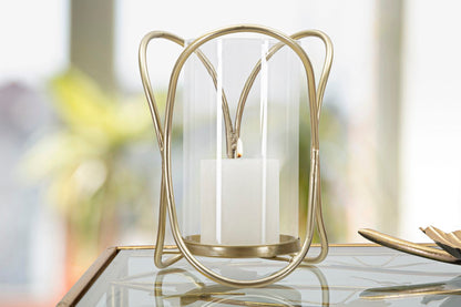 Porta velas Glox Dourado Cm ø 16x21,5