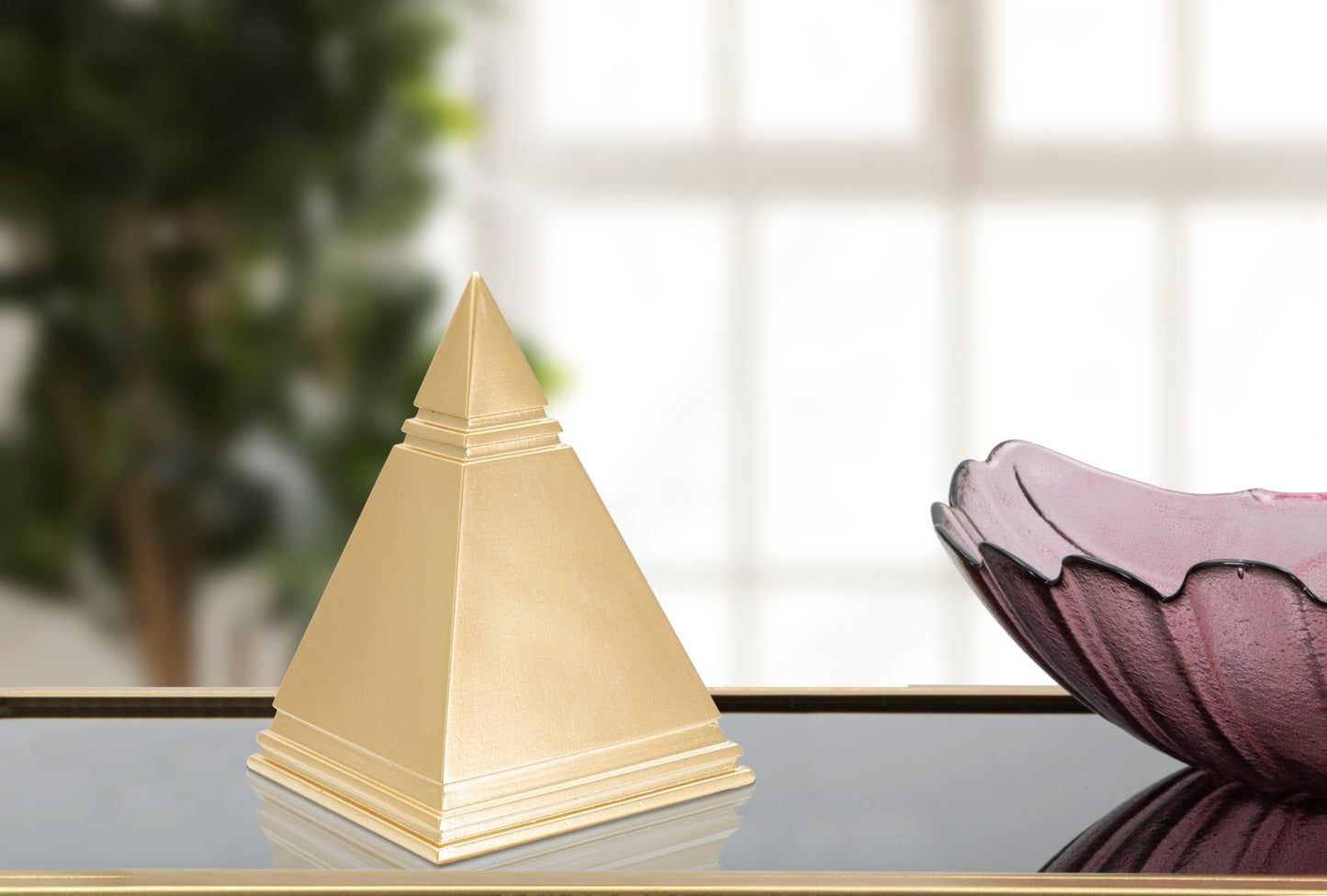 Pirâmide Dourado Cm 11,5x11,5x15,5