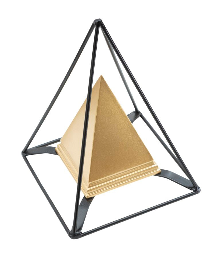 Pirâmide Dourado com Ferro Cm 15x15x21