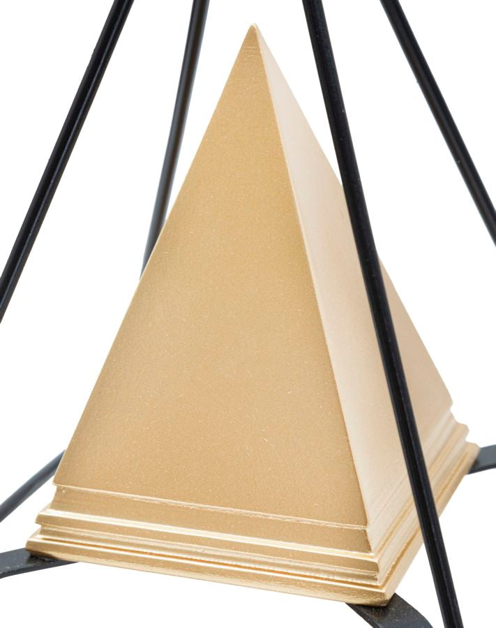 Pirâmide Dourado com Ferro Cm 15x15x21