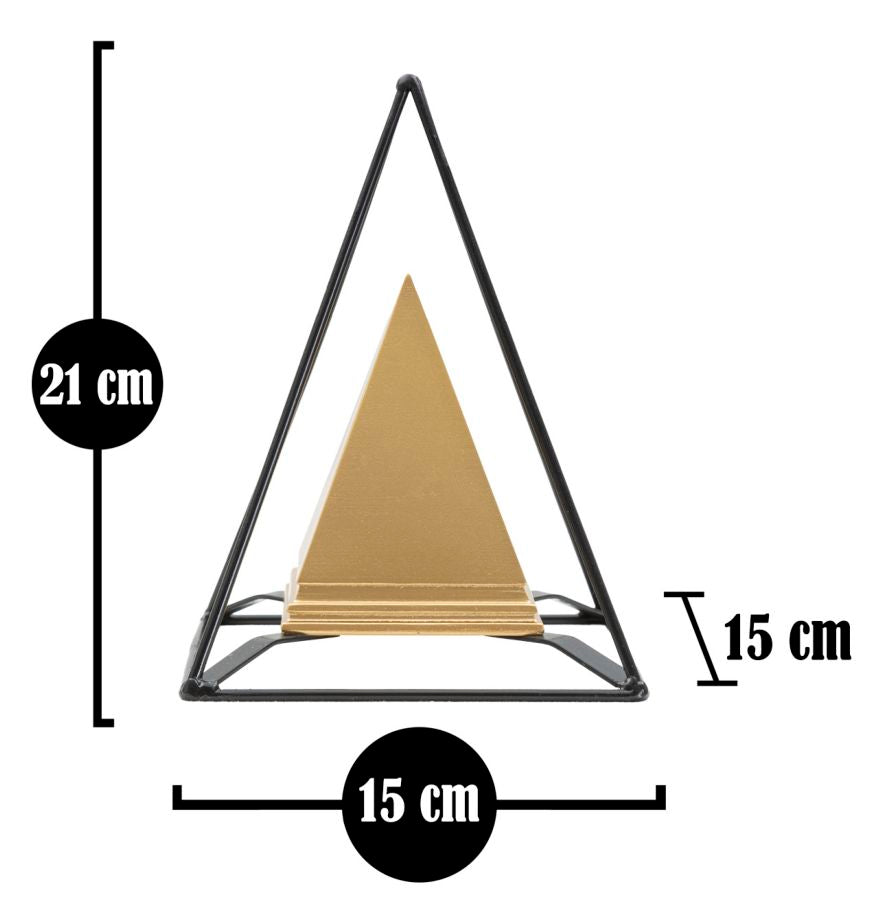 Pirâmide Dourado com Ferro Cm 15x15x21