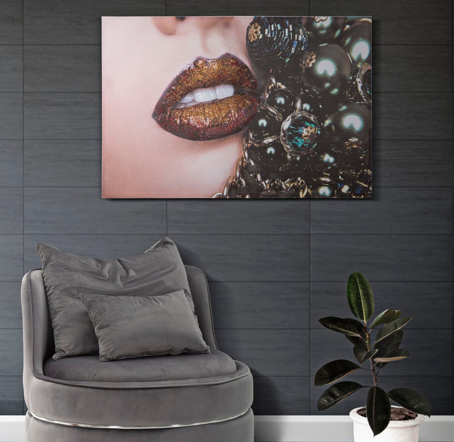 Impressão Sobre Tela Beautiful Lips Cm 80x3,8x120