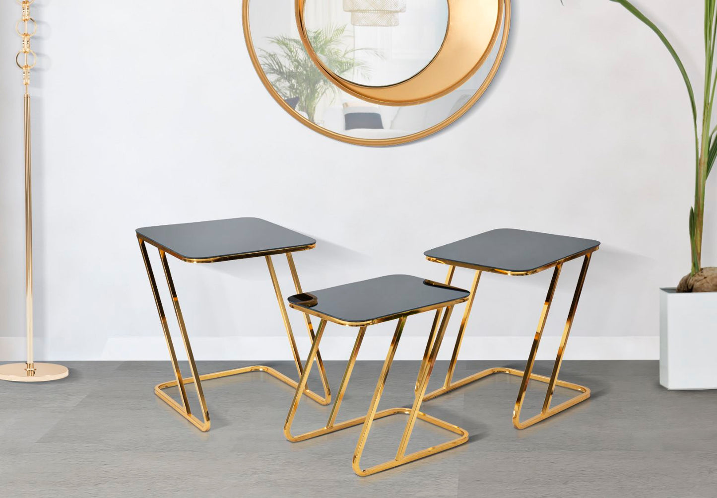 Mesas Auxiliares Simple Conjunto 3pz Cm 44x50,5x55,5-39x49x51-34x47x45