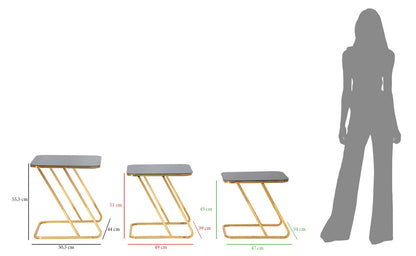 Mesas Auxiliares Simple Conjunto 3pz Cm 44x50,5x55,5-39x49x51-34x47x45
