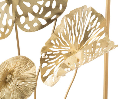 Painel em Ferro Dourado Flowers Cm 50x5x50