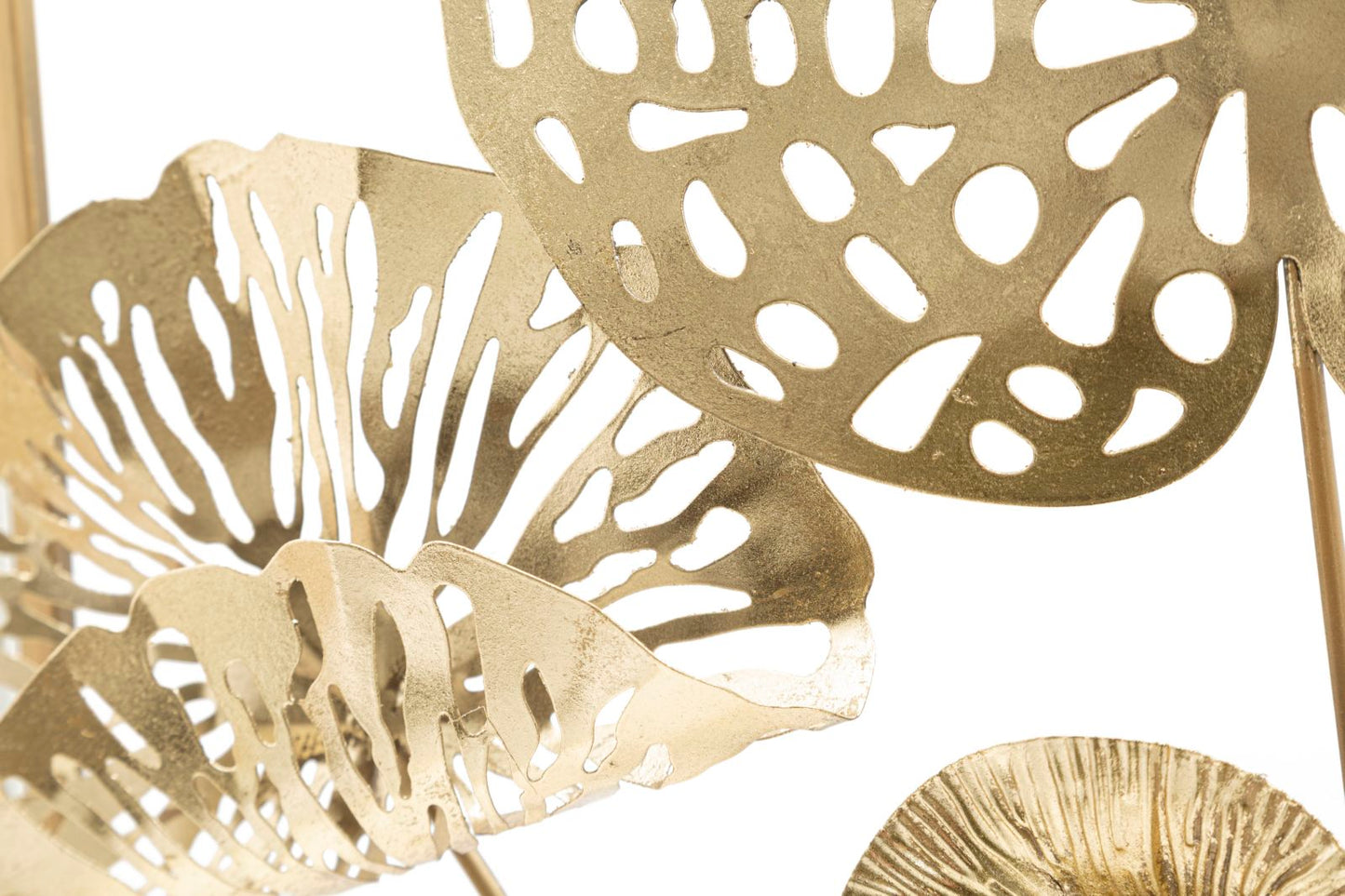 Painel em Ferro Dourado Flowers Cm 50x5x50