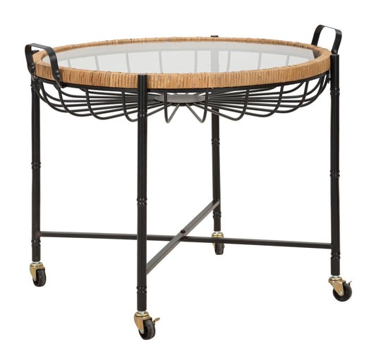 Mesa Auxiliar Cebu com Vetro E Ruote Cm 70,5x65x57