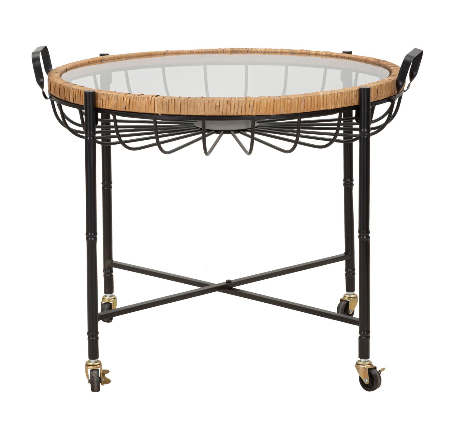 Mesa Auxiliar Cebu com Vetro E Ruote Cm 70,5x65x57