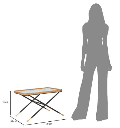 Mesa de Café Saint Barth Rett. Cm 70x50x45